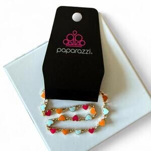 Paparazzi multicoloured heart chain bracelet